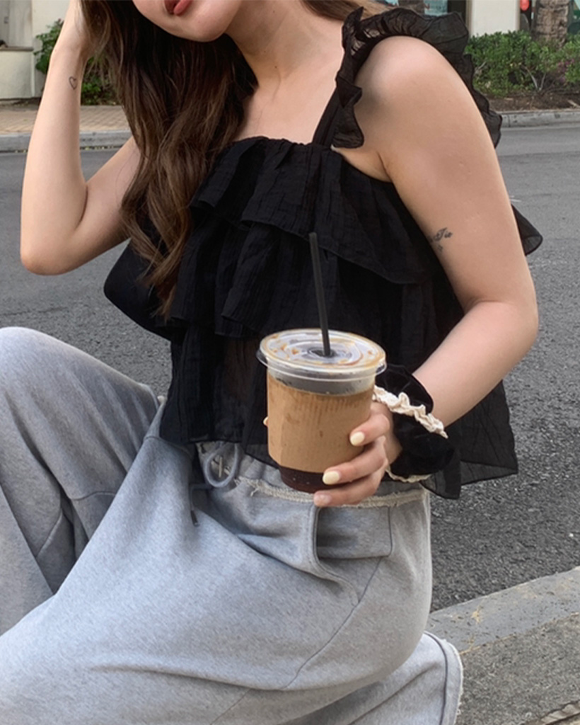 フリルショルダーティアードビスチェ | ファッション通販サイト NUGU