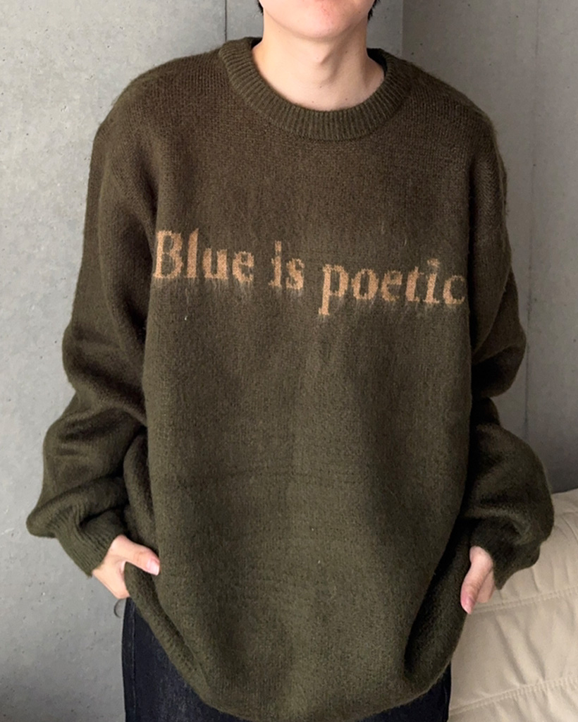 （ユニセックス）レタリングブラシニット