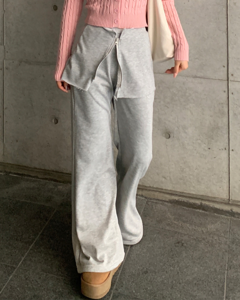 ジップスカートレイヤードスウェットパンツ | ファッション通販