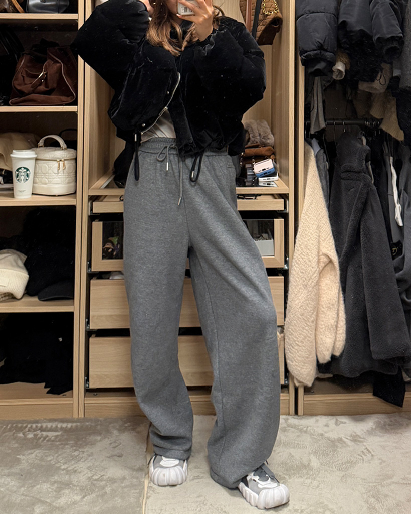 ウエストゴムワイドスウェットパンツ