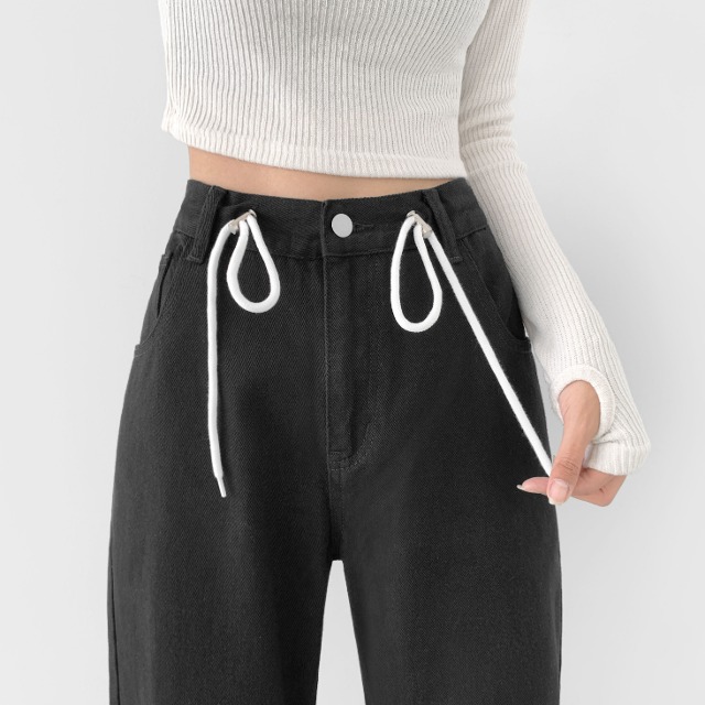 [選べる着丈/short/basic/long]ストッパーコットンパンツ