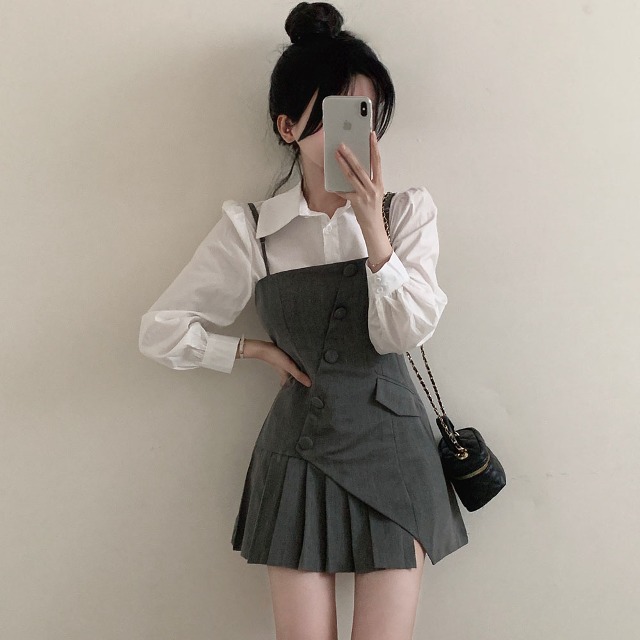 ビスチェワンピース + シャツset