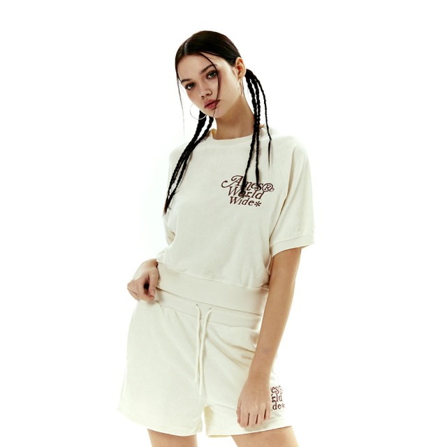 [単独最安値]TERRY SIGNATURE LOGO CROP TEE IVORY