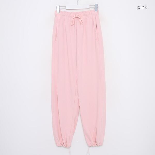 パンツ Hyeon pearl pants/pink Pink Panther Pleated Waistband Korean Pants