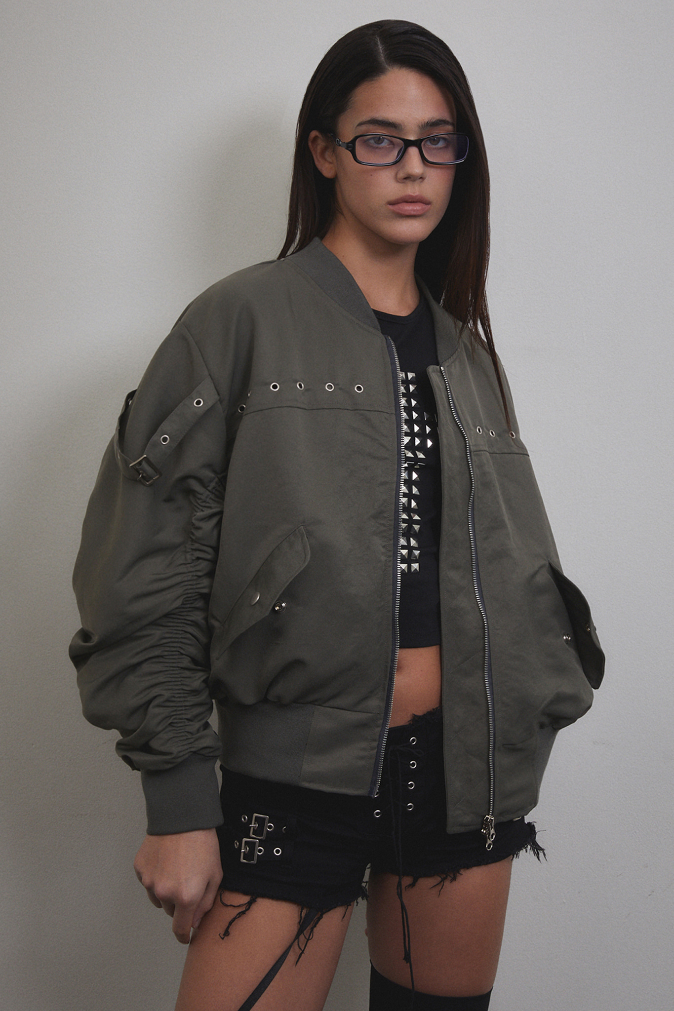 Eyelet Strap MA-1 Jacket (KHAKI)