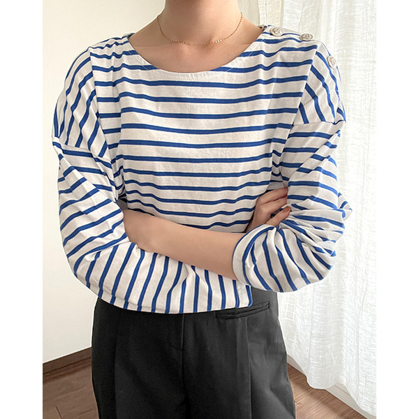 ストライプボートネックTシャツ | ファッション通販サイト NUGU