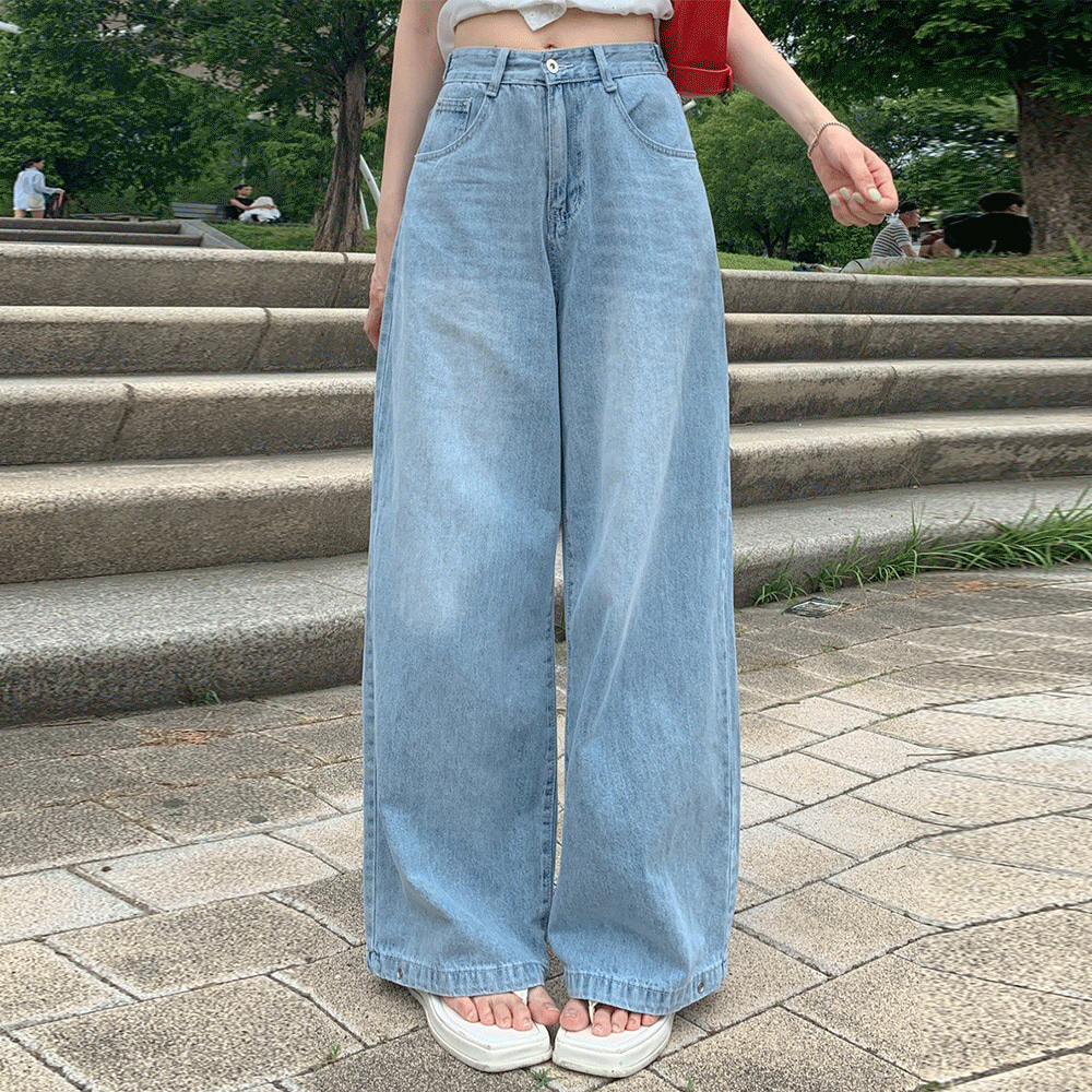 パンツ ganggang 2way button wide denim pants | ファッション通販サイト NUGU