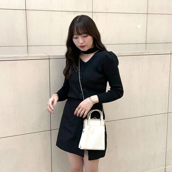 ★美品・紙タグ付き★ nagonstans バックフレアカーディガン 黒 nagonstans(ナゴンスタンス)｜ダンボール Flap C/D カーディガン