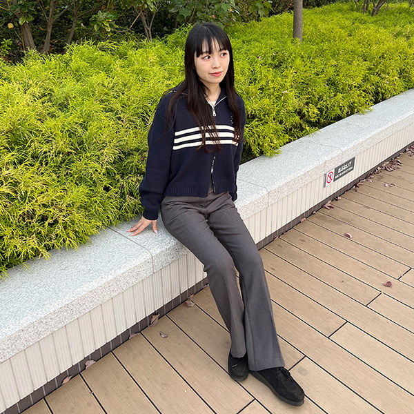 ラインジップアップカラーカーディガン | ファッション通販サイト NUGU