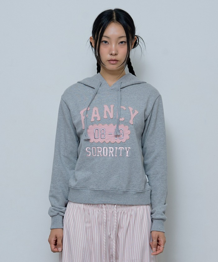 CLASSIC WAPPEN CROP HOODIE (GRAY)_F24ZB061