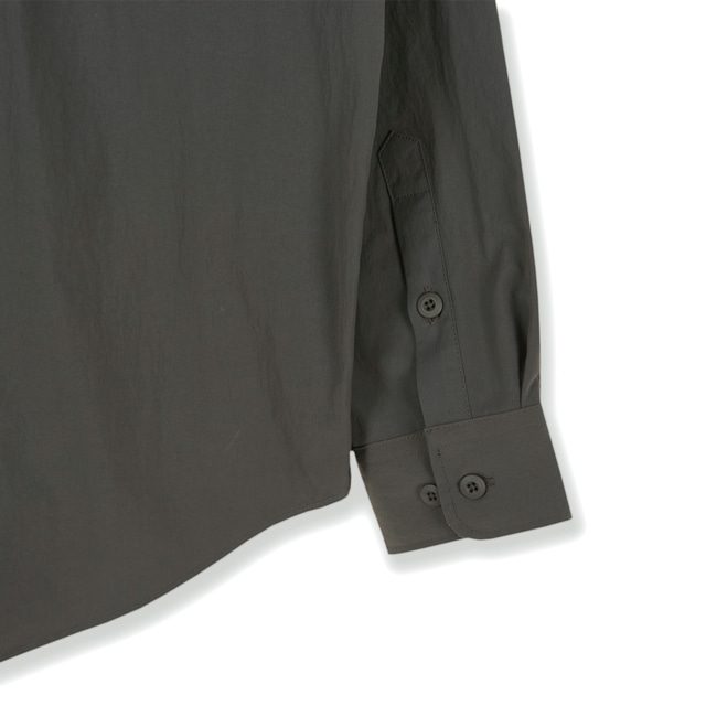 VARZAR] VZ Logo Big Over Fit Nylon Work Shirt Darkgray