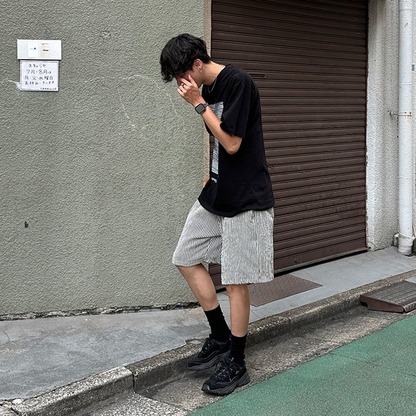 ストライプハーフパンツ | ファッション通販サイト NUGU