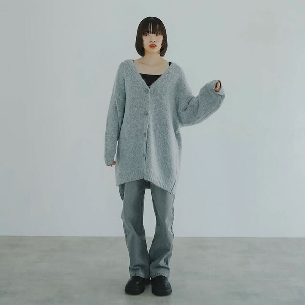 モヘアライクオーバーニットカーディガン | ファッション通販サイト NUGU
