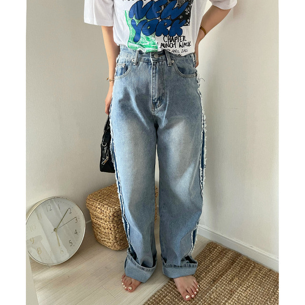 ステッチワイドデニムパンツ | ファッション通販サイト NUGU