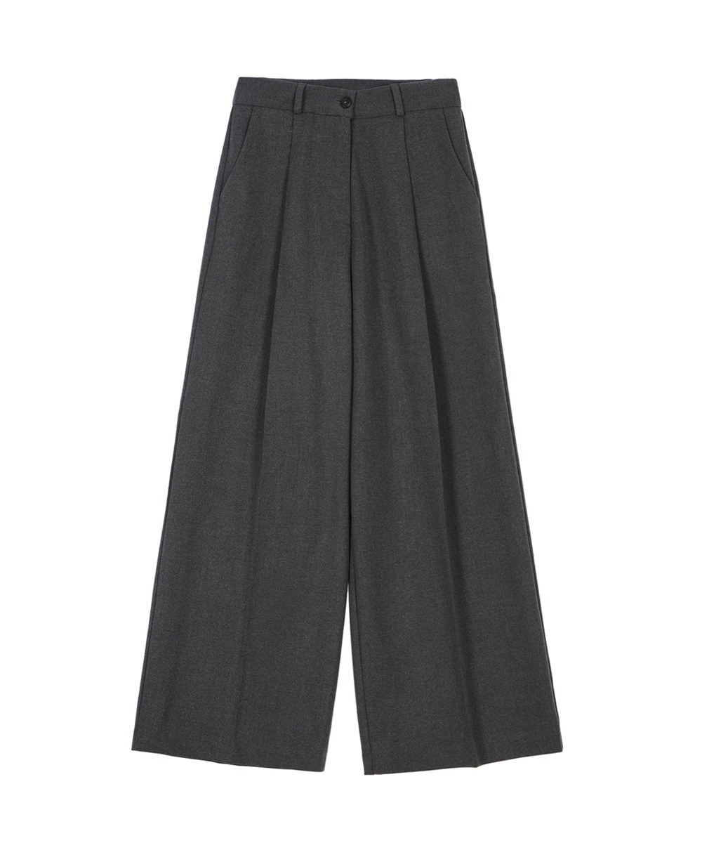 Wool Wide Slacks [Gray]