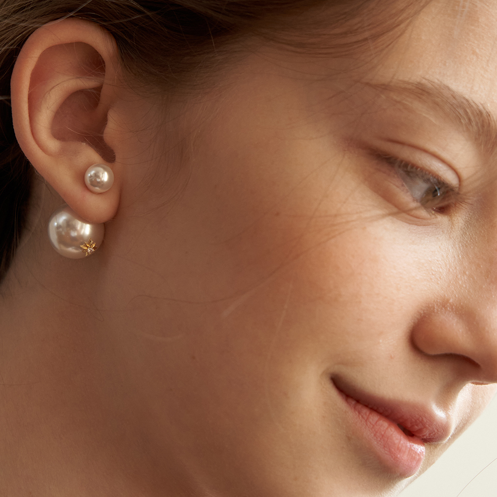 ミニョン ダブルパール ポストピアス EC1686