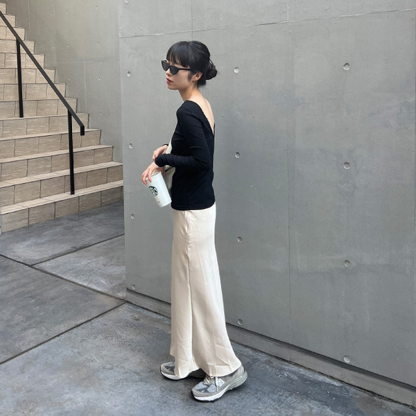ほぼ新品38【FRAMeWORK】度詰め天竺ロングスカート ブラック SLY | LAYERED TUCK RIBBON スカート (スカート(ロング) ) |SHEL