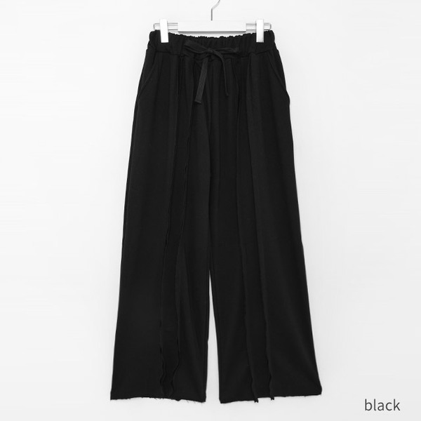 ワイドレッグ パンツ ピンタック シンプル ユニセックス L2395 ピンタック イージー ワイド パンツ