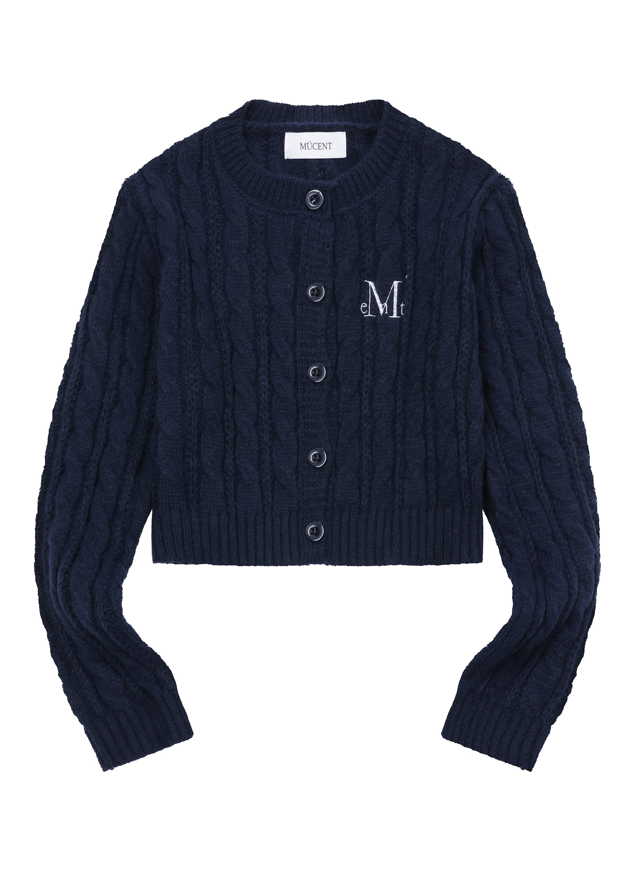 VESTER CROP R-NECK KNIT CARDIGAN (4COLOR)