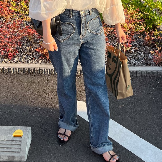 デニム生地グルカパンツ セール】リラックス ワイド ルーズ コットンデニム クロスタック