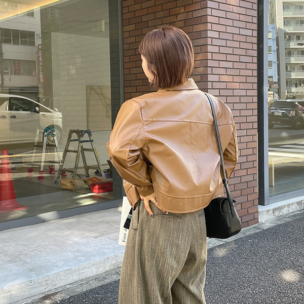 BLACKUP キロットレザージャンバー　カーキブラウン BLACKUP キロットレザージャンバー カーキブラウン BLACKUP キ