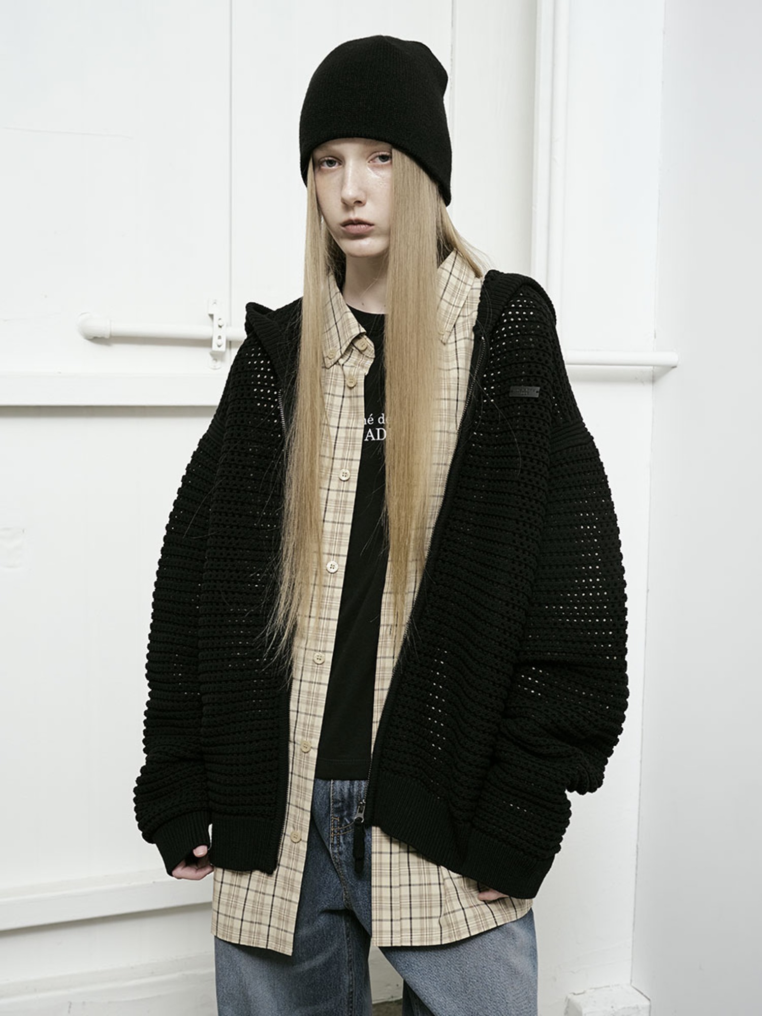 SOLID KNIT HOODIE ZIP UP | ファッション通販サイト NUGU