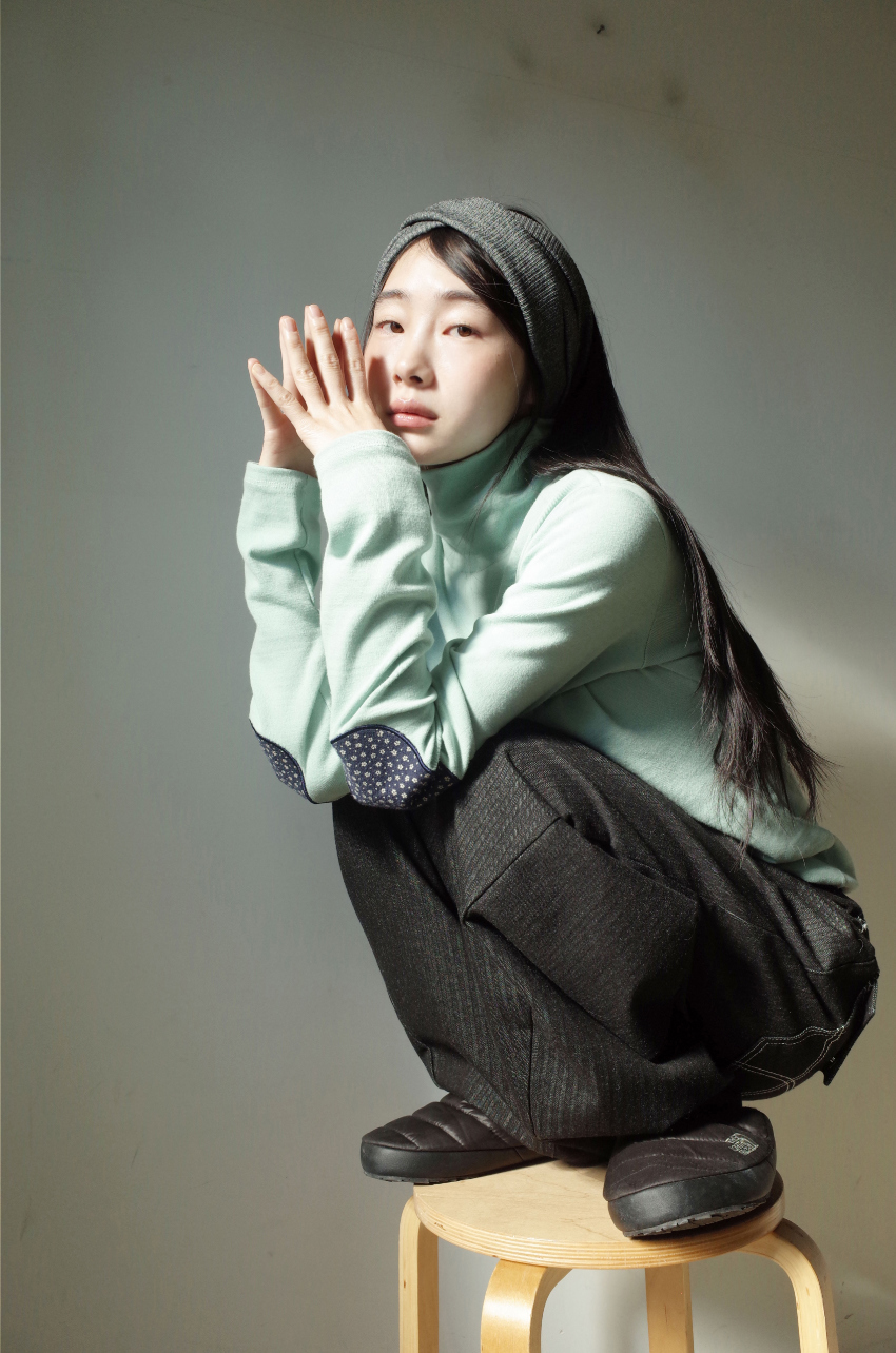 [9.hope] デイジーパッチワークTシャツ(ミント色)