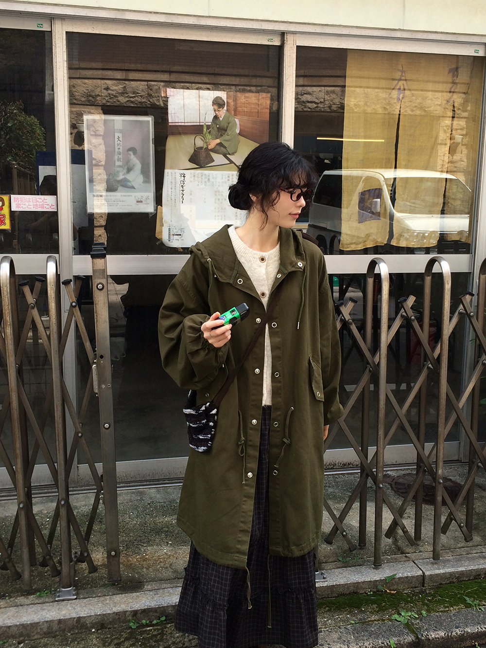 オーバーサイズフード付きミリタリージャケット