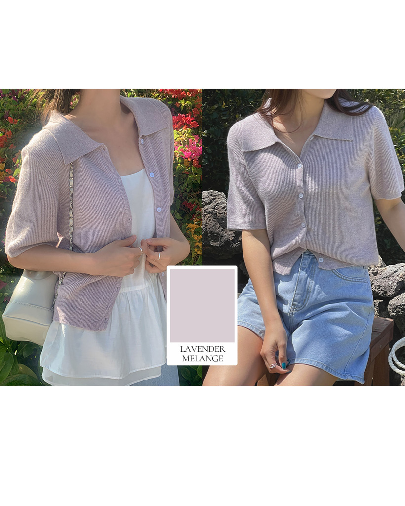 original/S-L]半袖リブニットカーディガン | ファッション通販