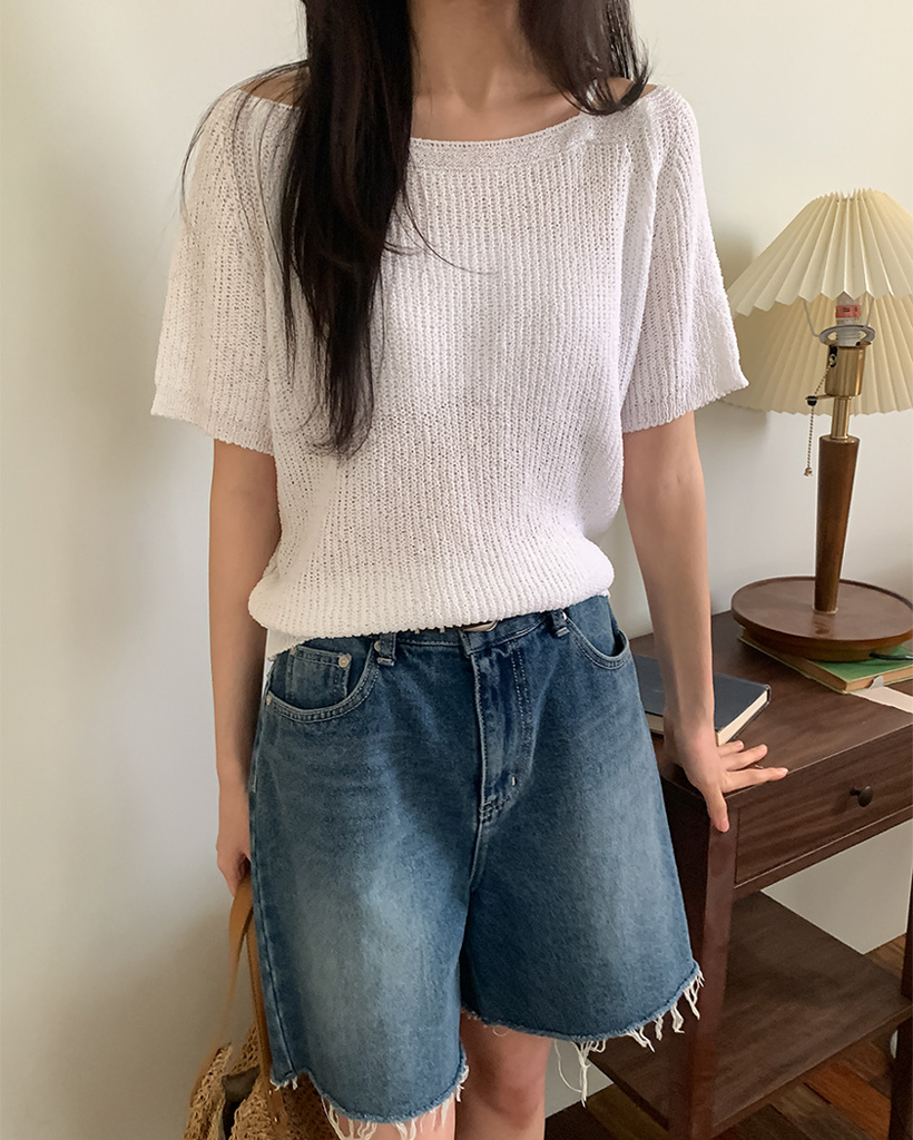 美品！50%オフ最新Theory25SS半袖ニットPOINTELLE TEE ニットtシャツ tシャツ ニット レディース 半袖 五分袖 ゆったり