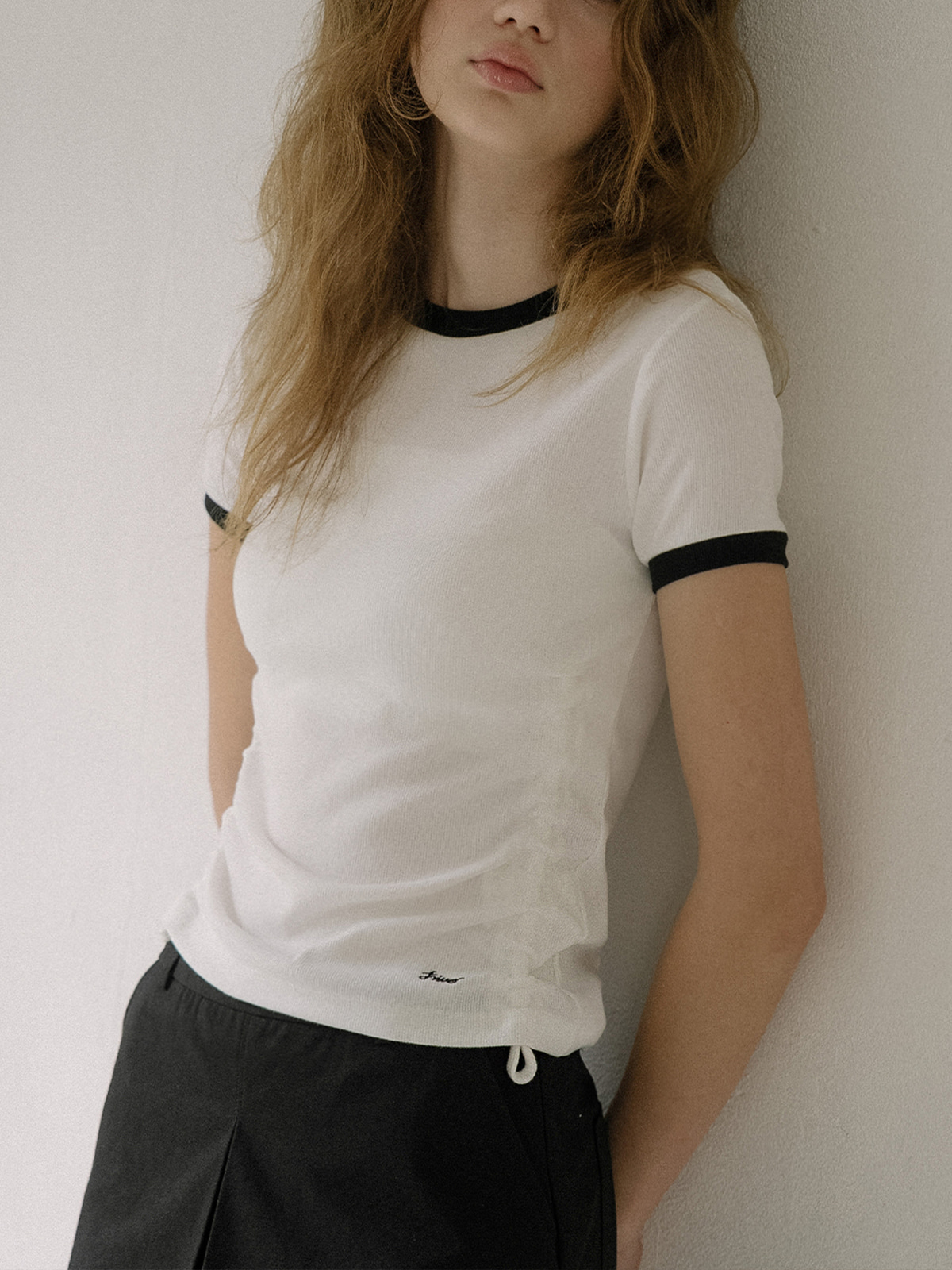 Shirring ringer t-shirt FRSU01TS06_Ivory