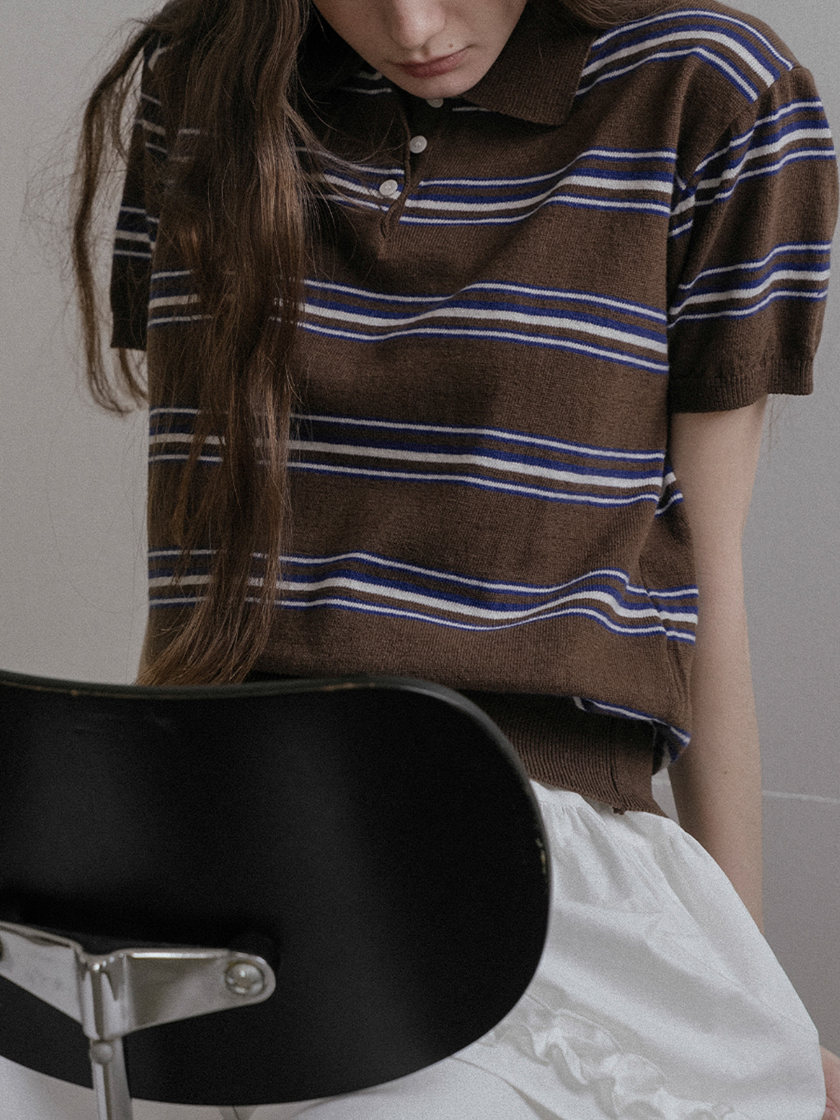 Multi stripe collar knit FRSP02TN02_Brown