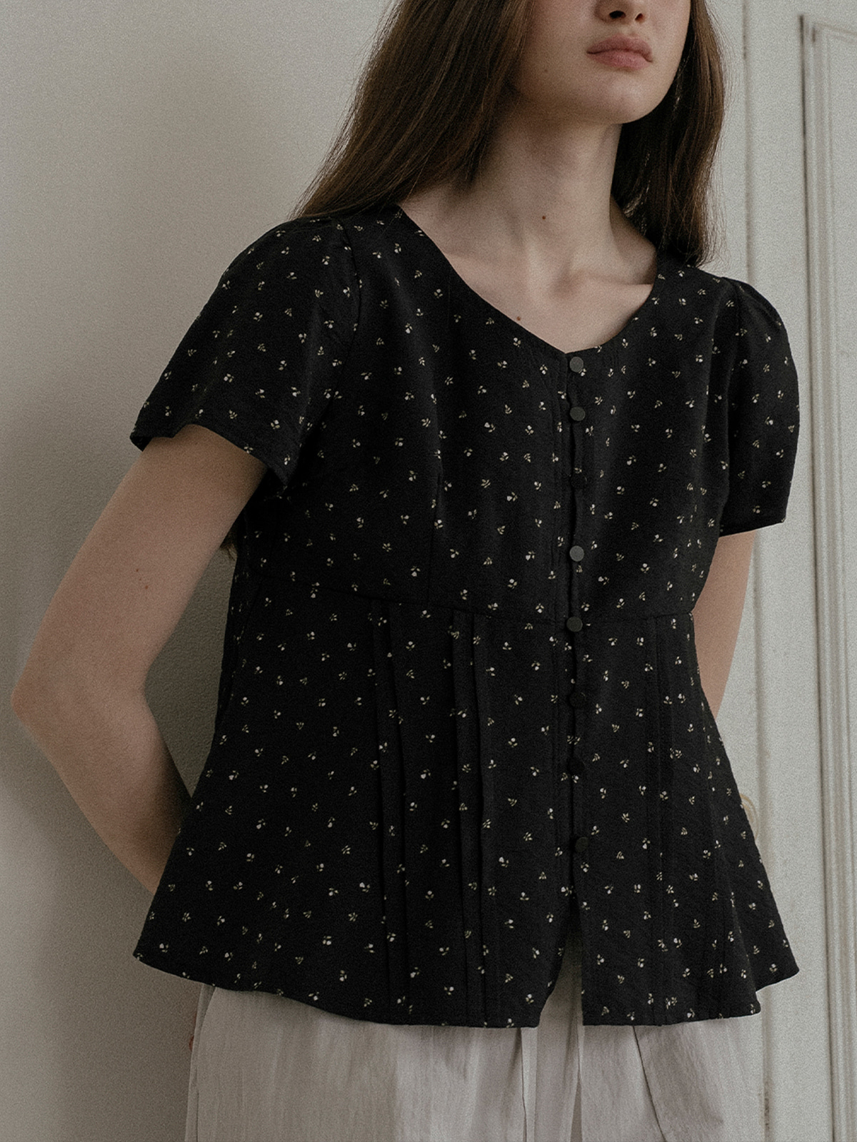 Floral print blouse FRSP02BL06_Black