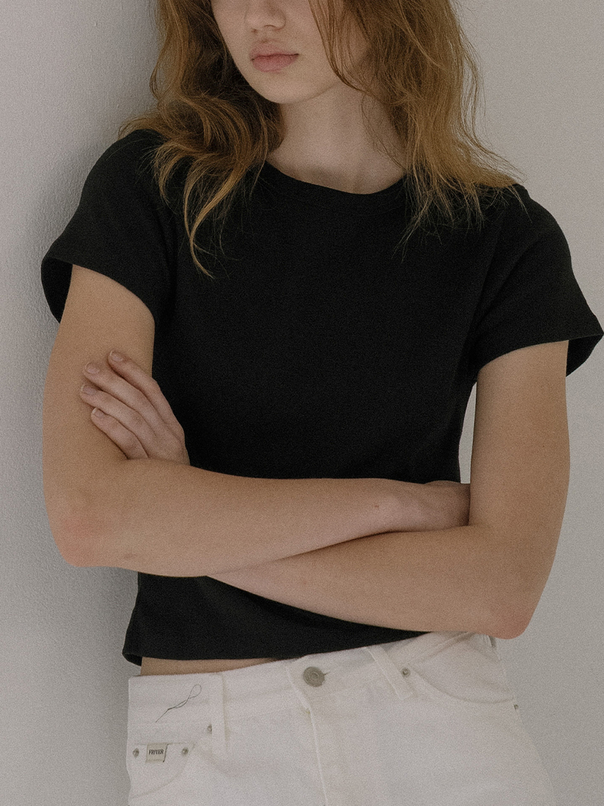 Bottle cotton crop t-shirt_Black