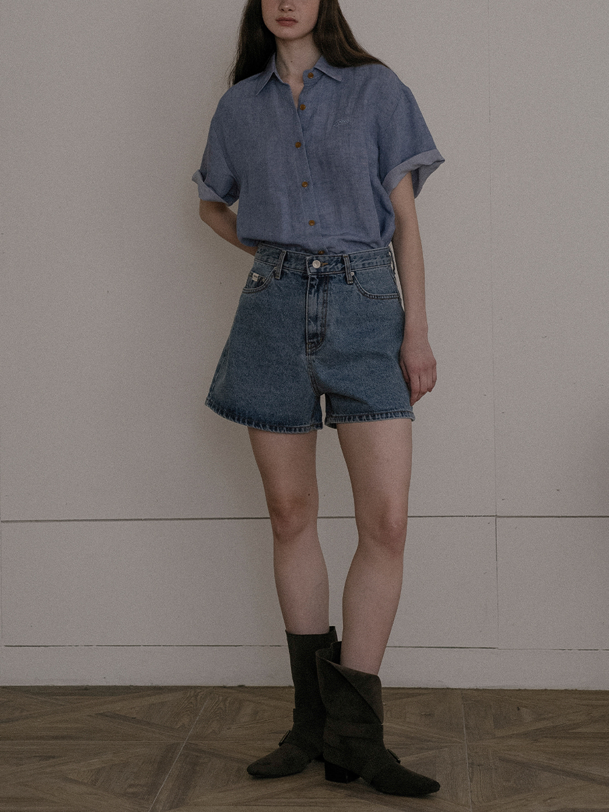 Essential cotton denim shorts FRSP02DP01_Blue