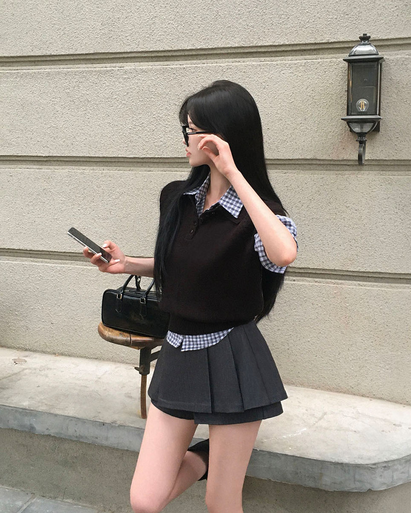 未使用半袖ニット ORIGINAL/4color]カラーネックブクル半袖ニット | ファッション