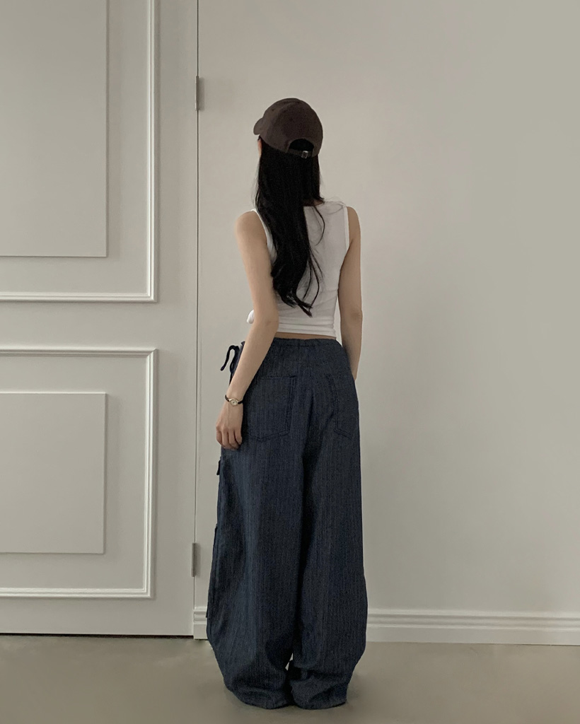 ワイドカーゴパンツ ノンフェードストリングカーゴワイドパンツ | ファッション通販