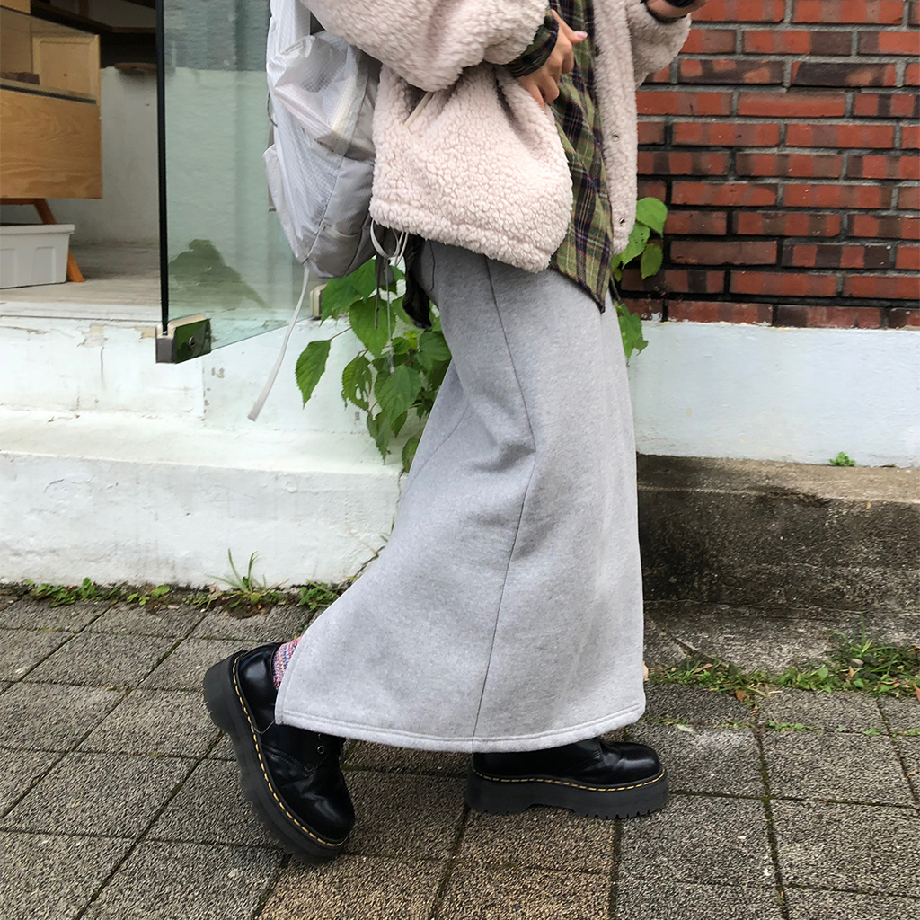 裏起毛 スウェット スカート (gimo sweat skirt (2color))