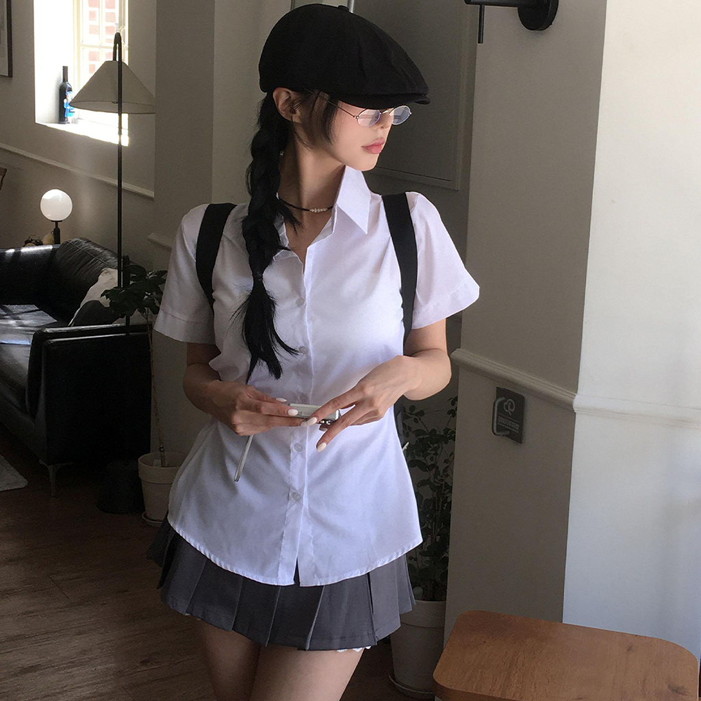 ラインボタン2WAY半袖シャツ