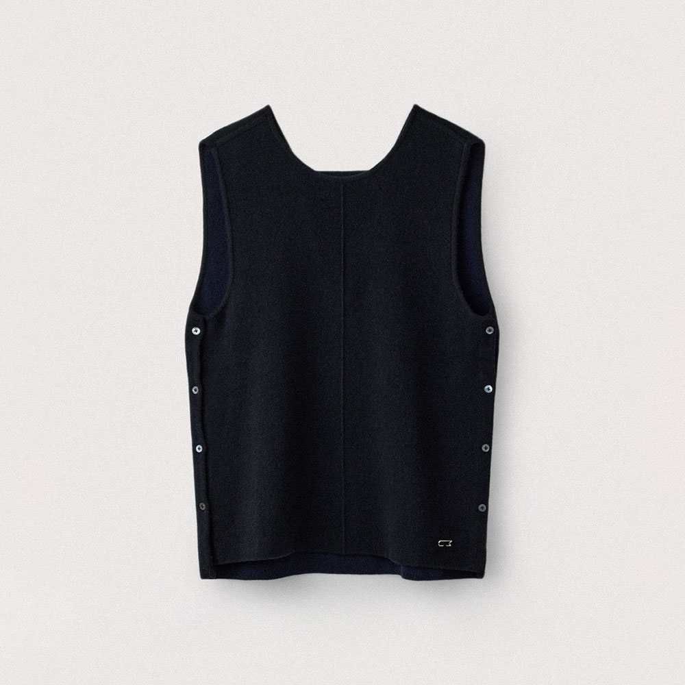 Wool Cashmere Double Faced Multiway Vest_Night Scape