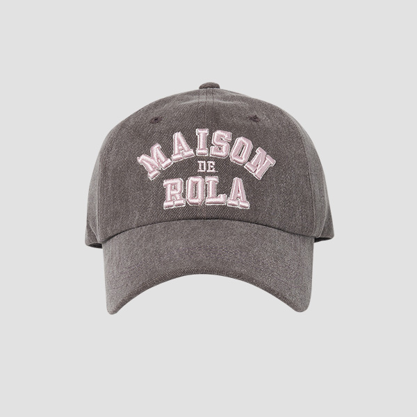 MAISON DE ROLA CAMPUS LOGO PIGMENT BALL CAP BROWN