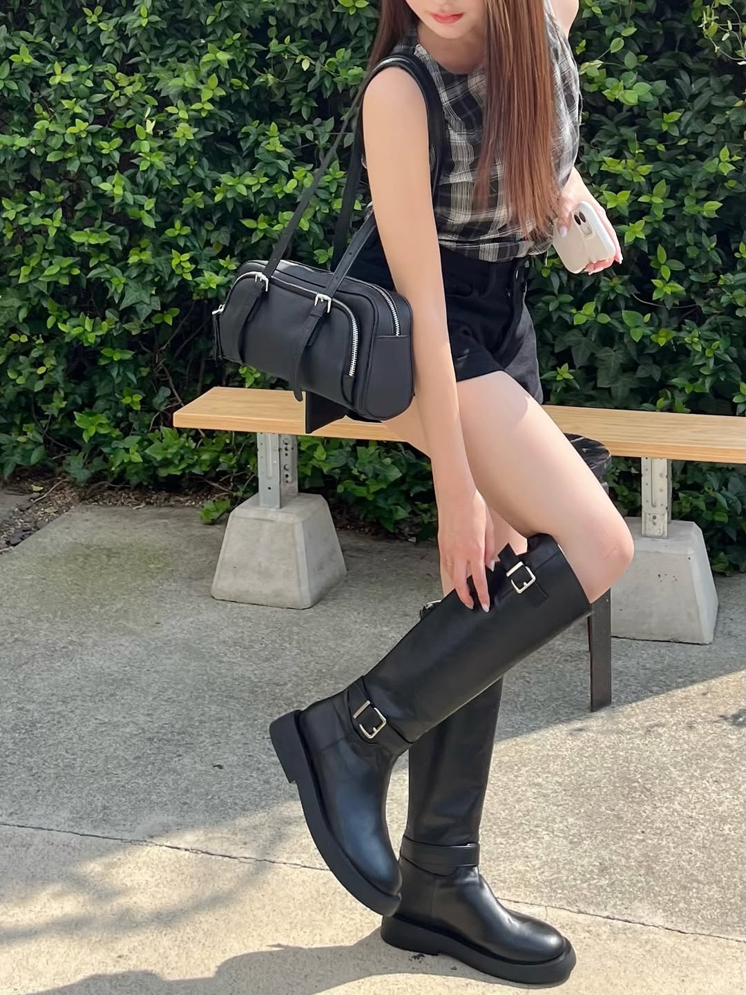 Round Toe Rider Flat Long Boots 412348002 (3.5cm/2 colors)