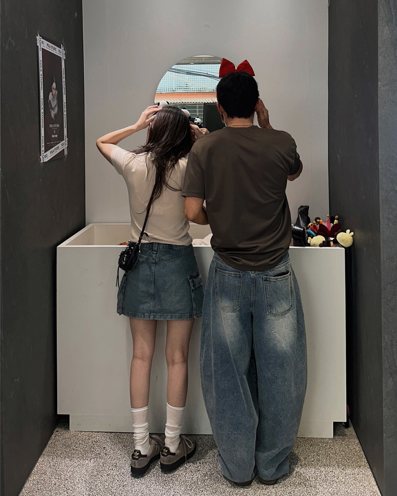 パンツ yunyun yuni パンツ 80/2強撚Cギャバ ベントヘムパンツ レディース