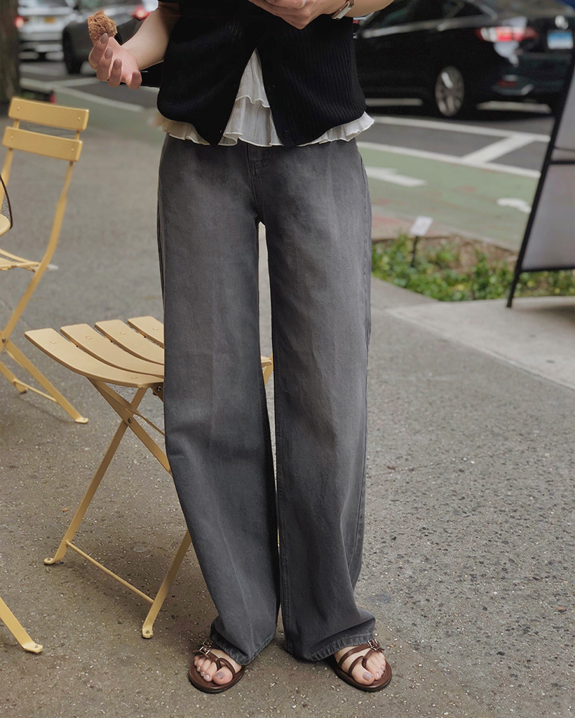 SLOWMADE.グレーウォッシュデニムパンツ | ファッション通販サイト NUGU