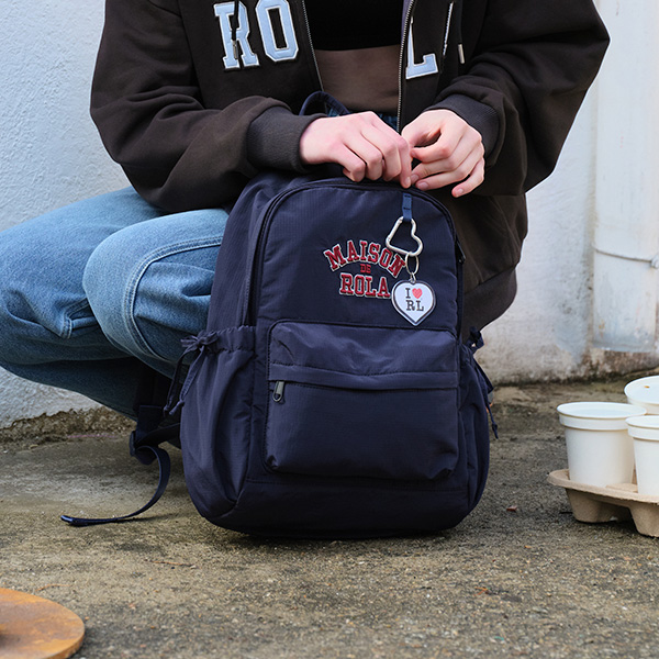MAISON DE ROLA CAMPUS LOGO BACKPACK NAVY