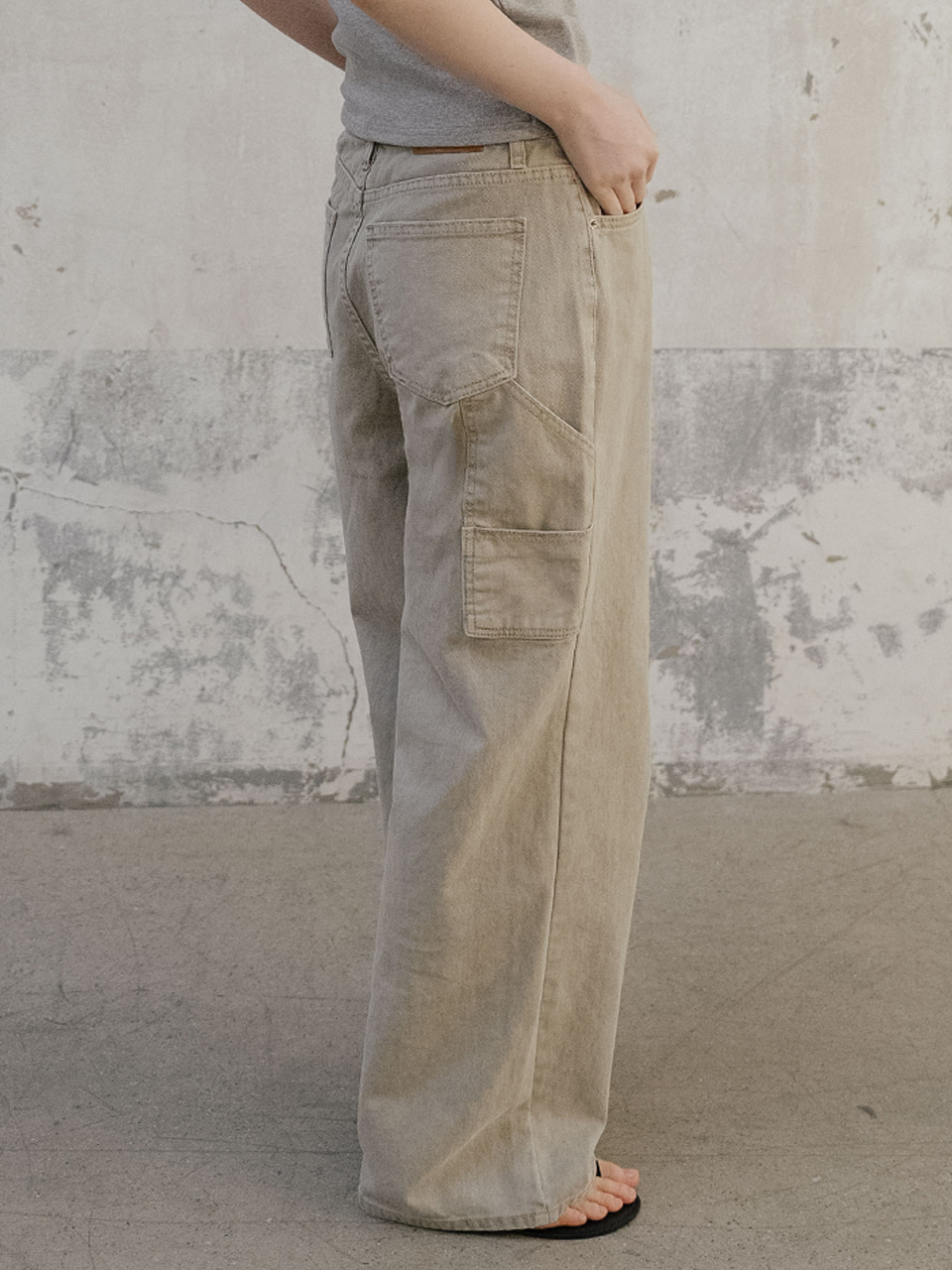 Cargo dyeing denim pants [TISP06DP01]_Beige