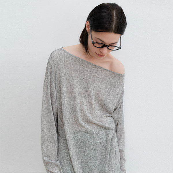 (T-7174)AN OVER FIT ONE SHOULDER TEE