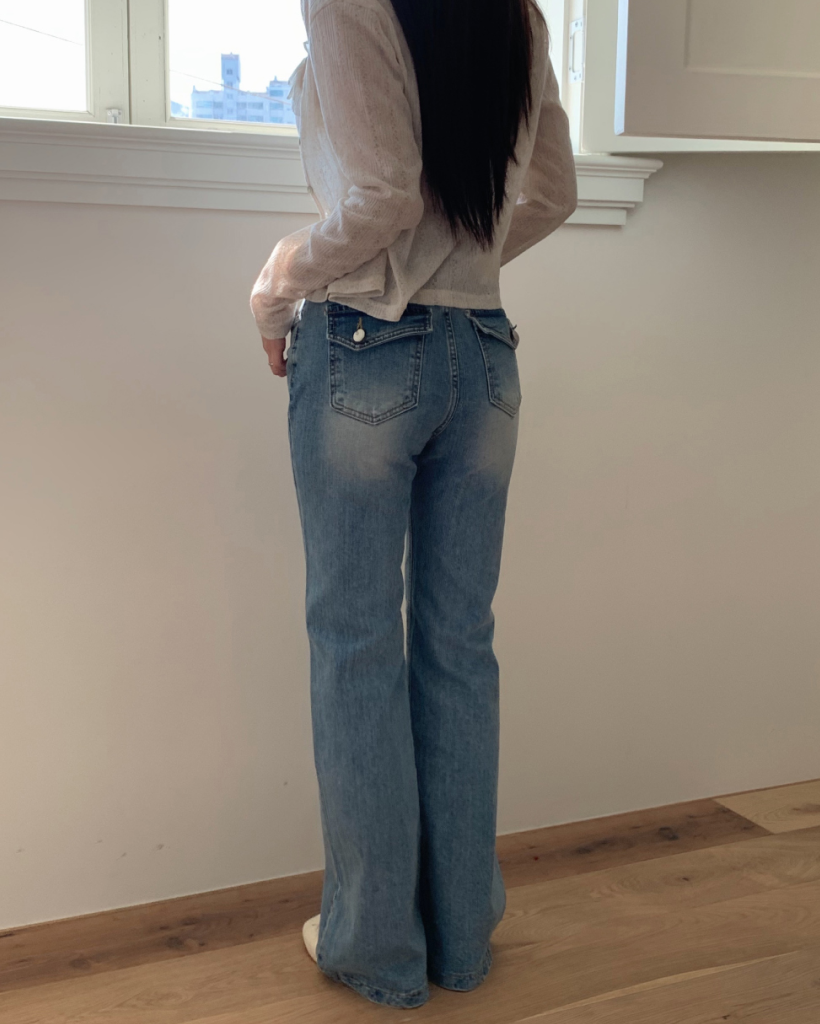 グラデーションスパンスリムブーツカットデニムパンツ | ファッション