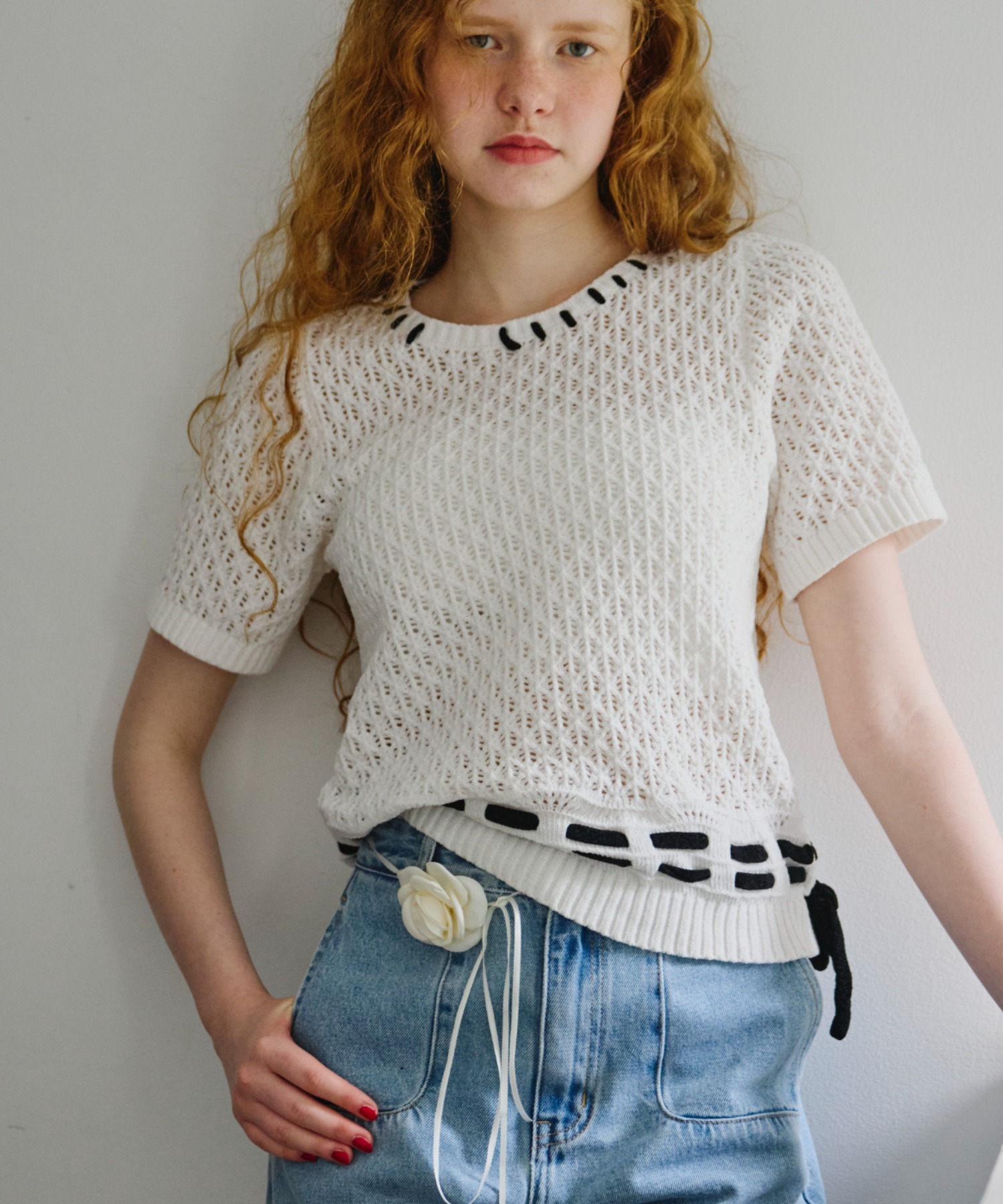 販売終了】hand stitch tops/半袖ニット | ファッション通販