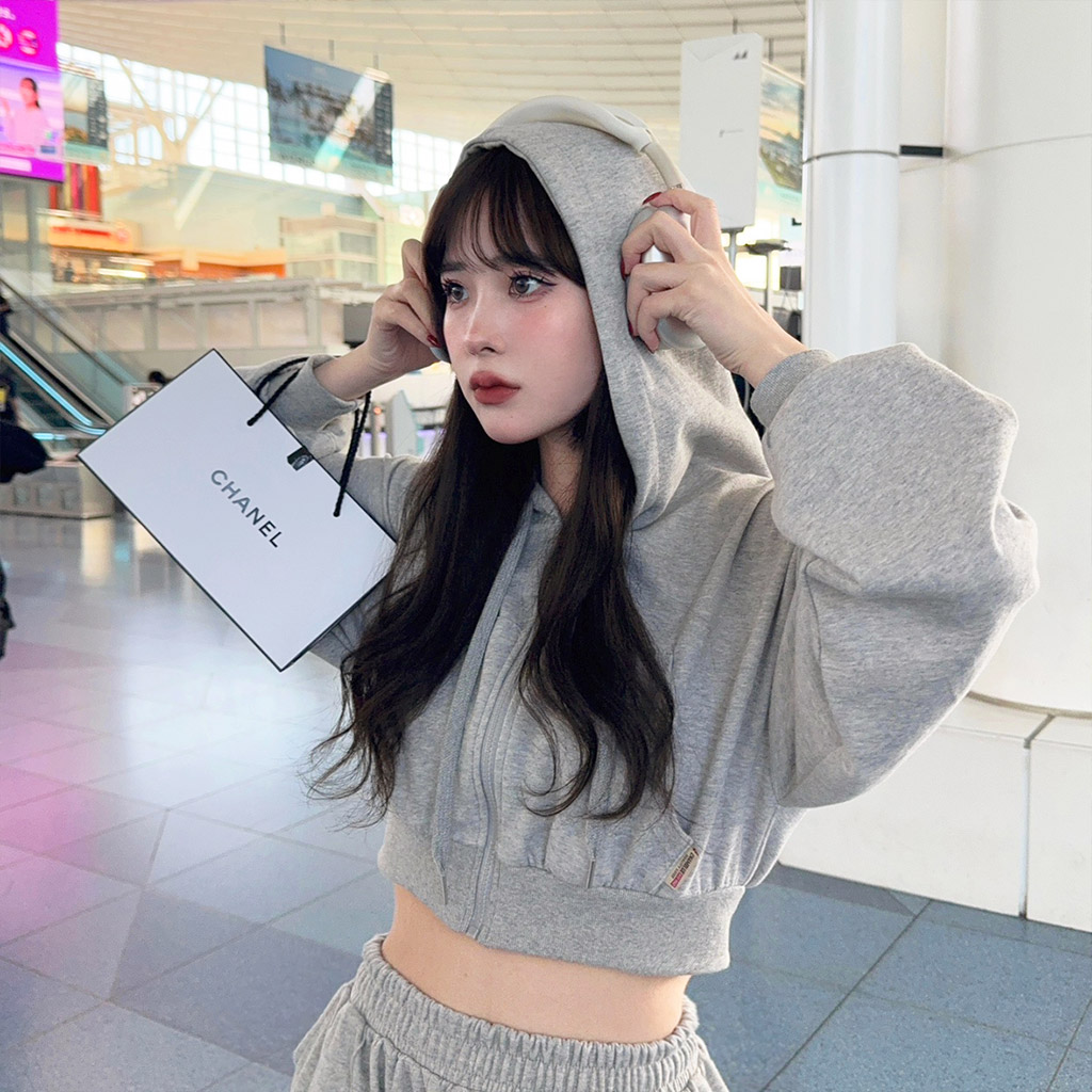 カラージップアップパーカー